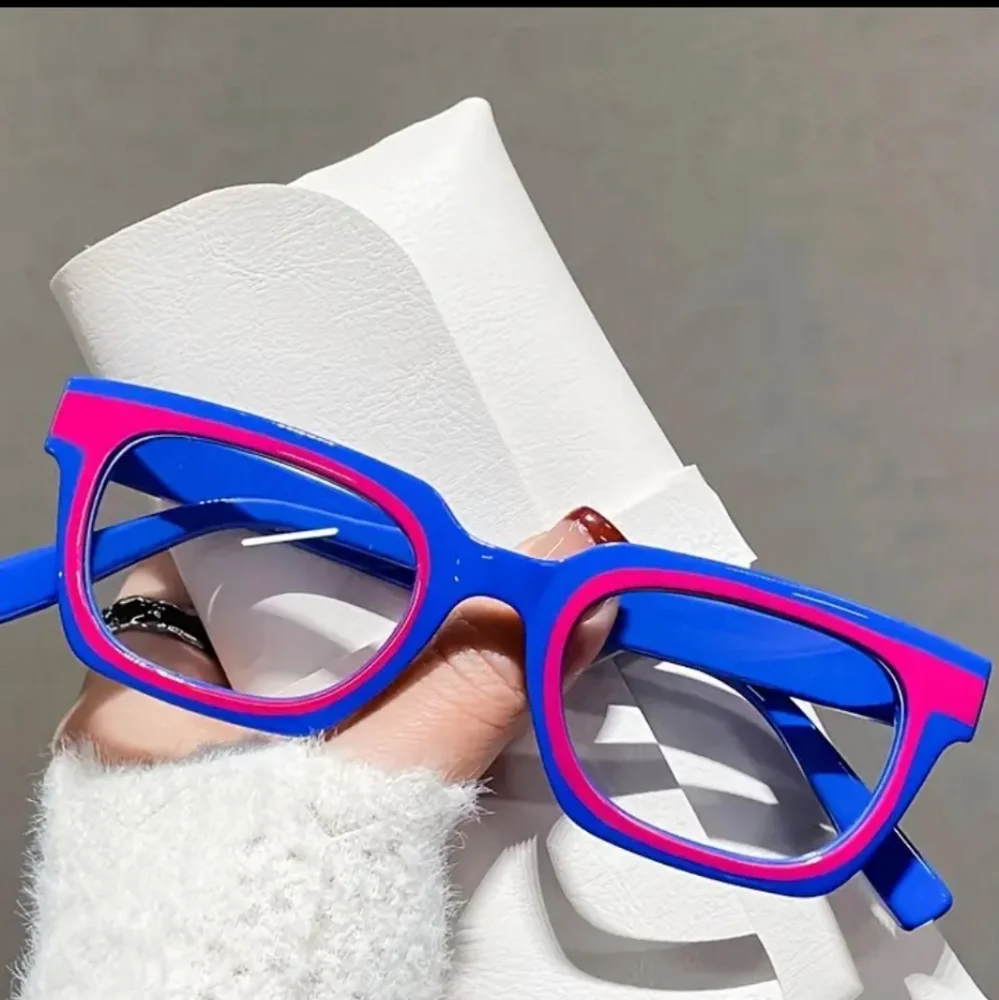 Anime Square Clear Lens Glasses NEW‎ - Dark Blue Rose